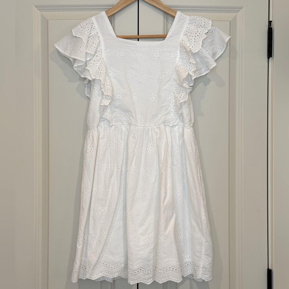 Zara Girl’s White Eyelet Dress, size 11-12